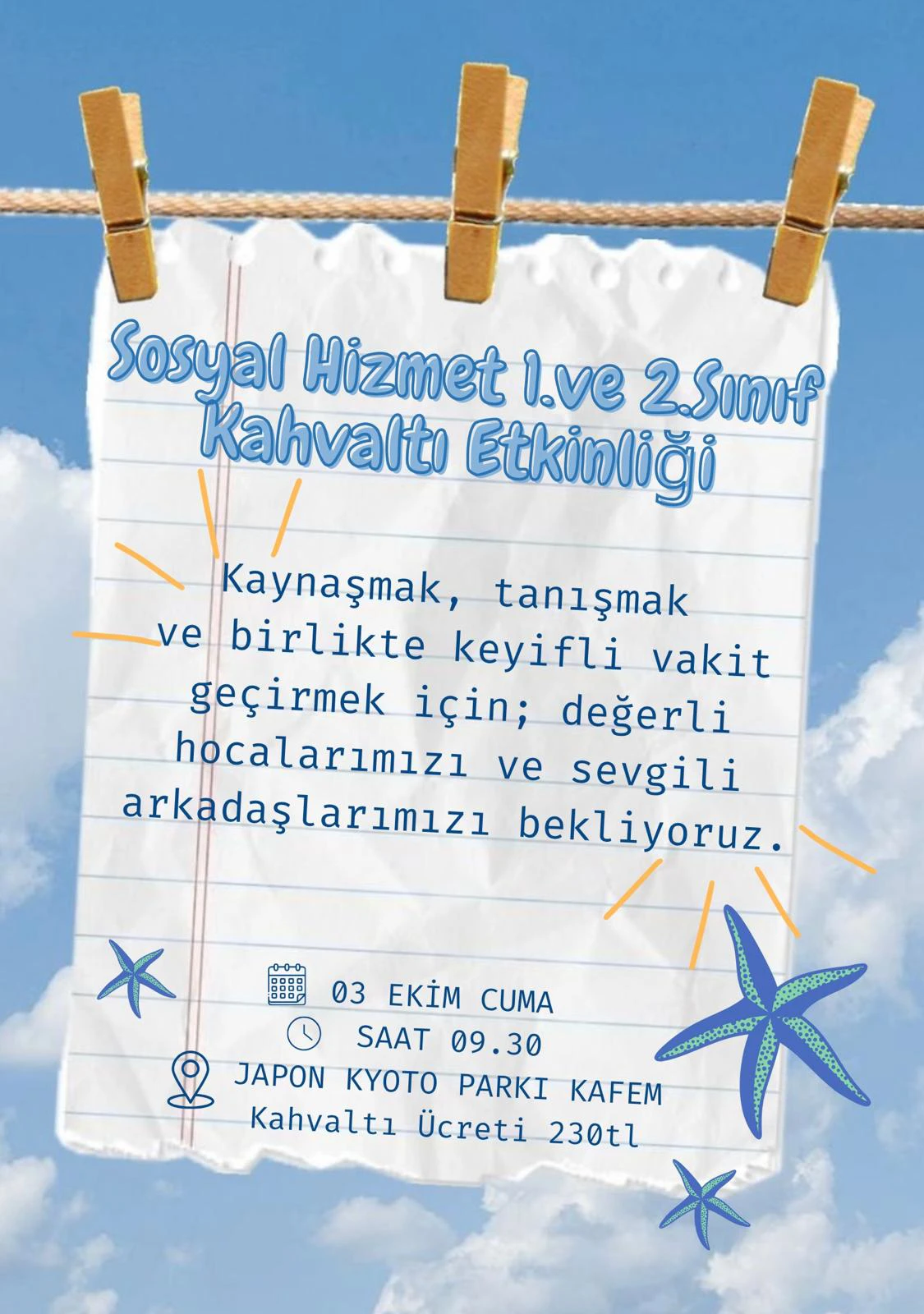 Sosyal Hizmet 1. ve 2. Sınıf Öğrencileri Kahvaltı Programı